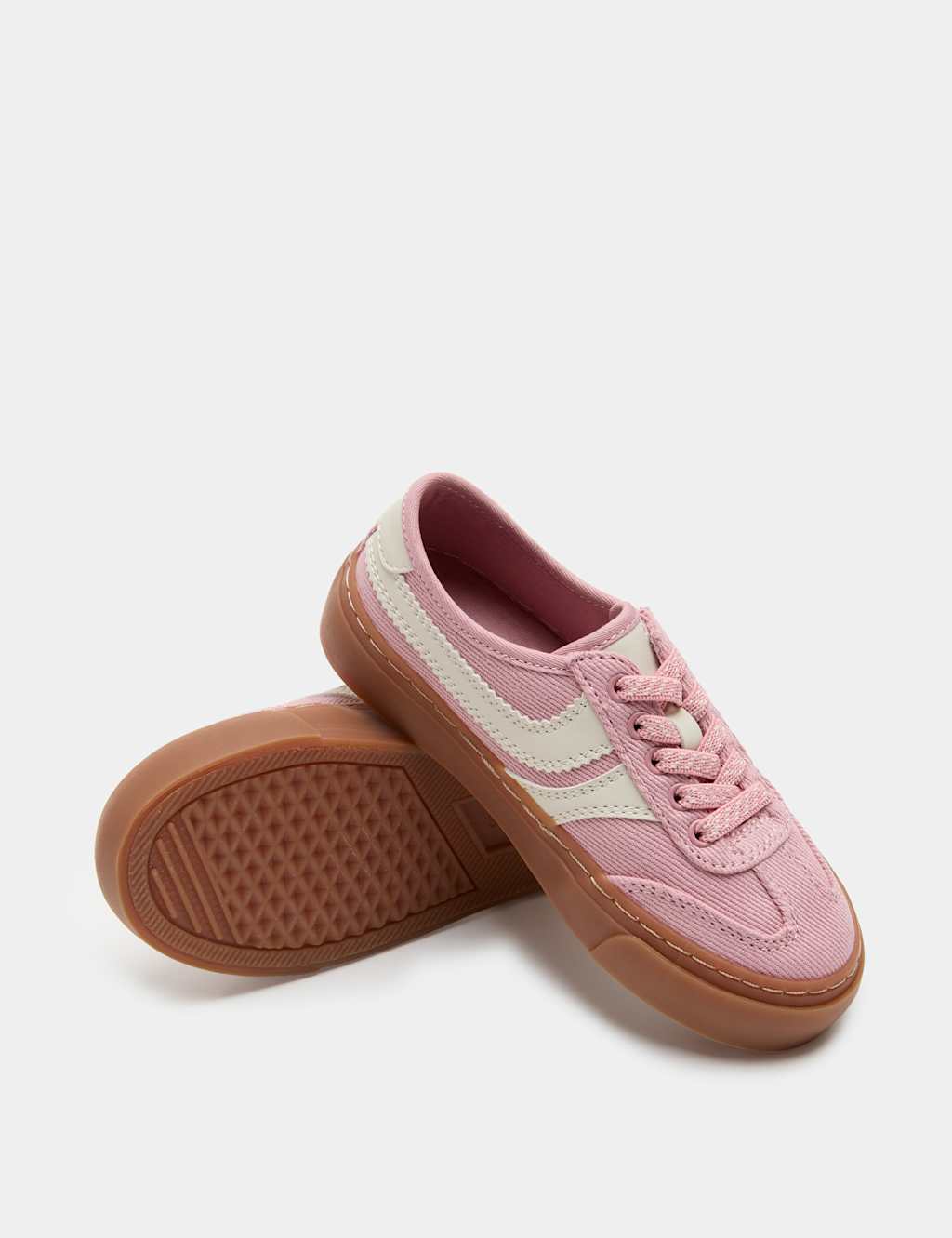 M&S Girls Vince Low Top Trainers (4 Small - 2 Large) - 4 - Pink