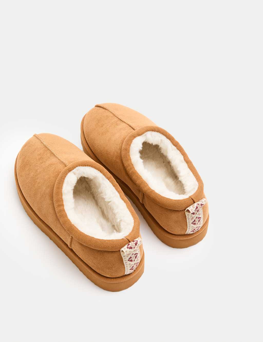 M&S Kids' Faux Fur Lined Slippers (9 Small - 7 Large) Tan