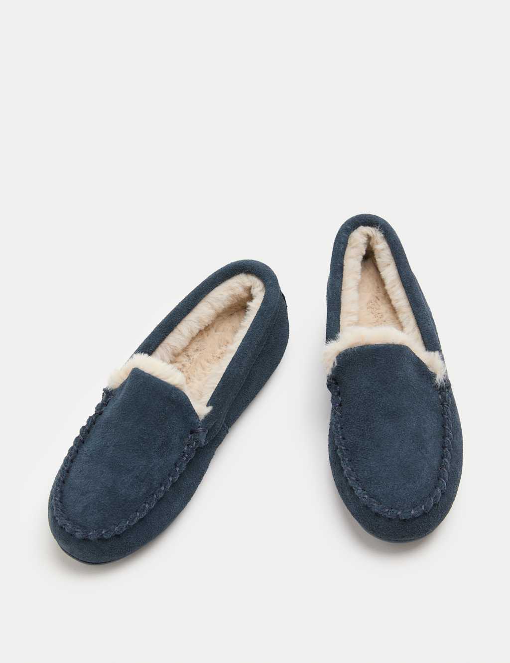 M&S Kids' Moccasin Slippers (4 Small - 7 Large) Navy