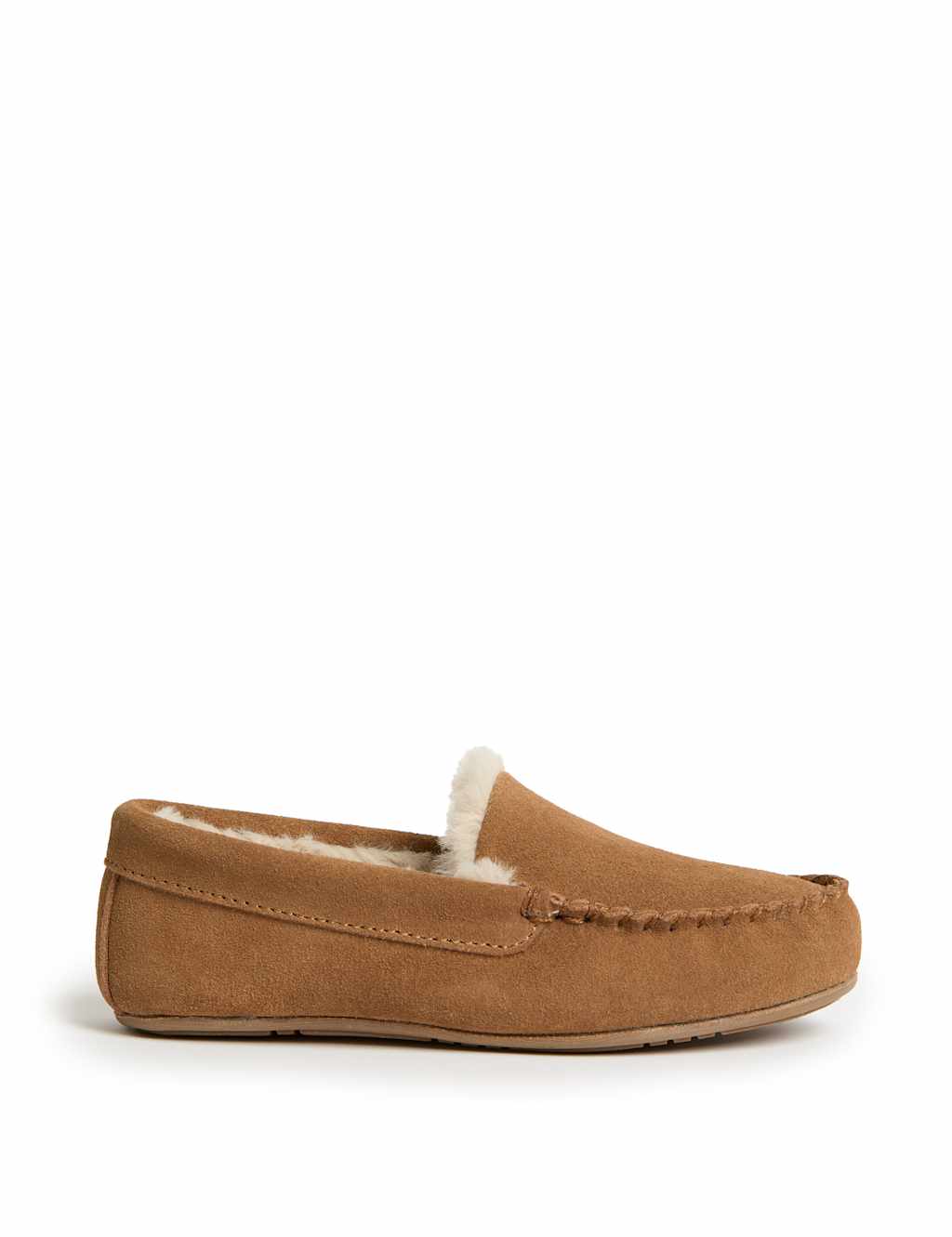 M&S Kids' Moccasin Slippers (4 Small - 7 Large) Tan