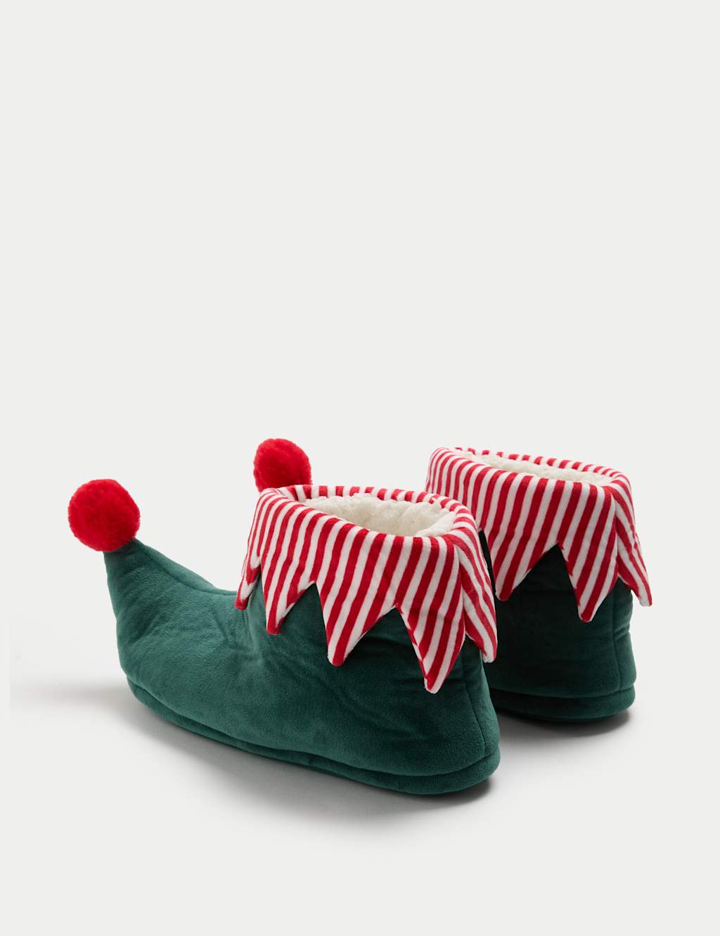 M&S Christmas Elf Slipper Boots (10 Small - 7 Large) Green Mix