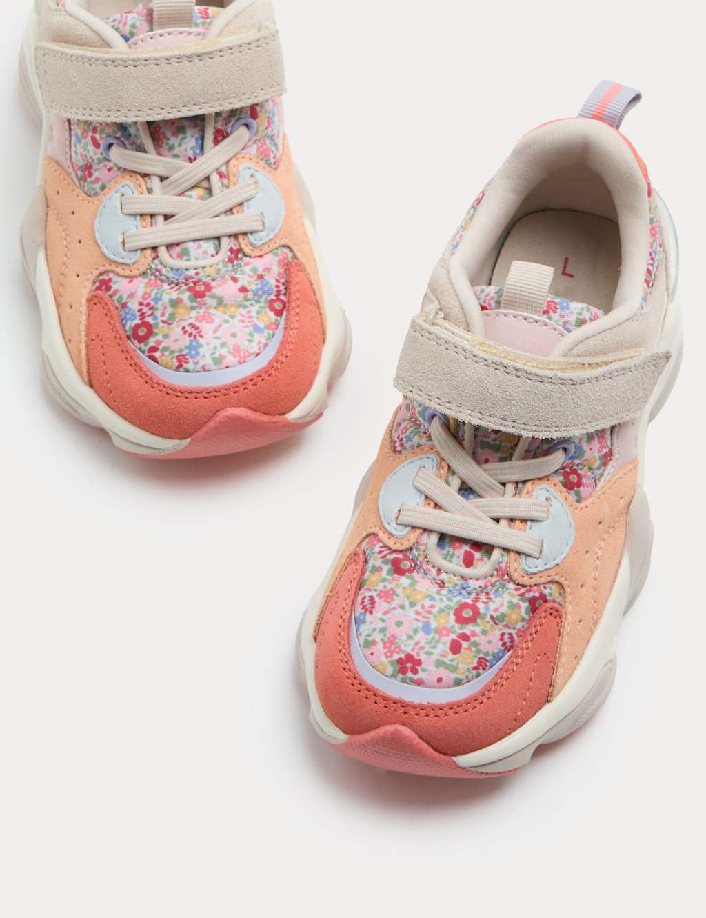 M&S Kids Chunky Suede Trainers (4 Small - 2 Large) - Pink Mix
