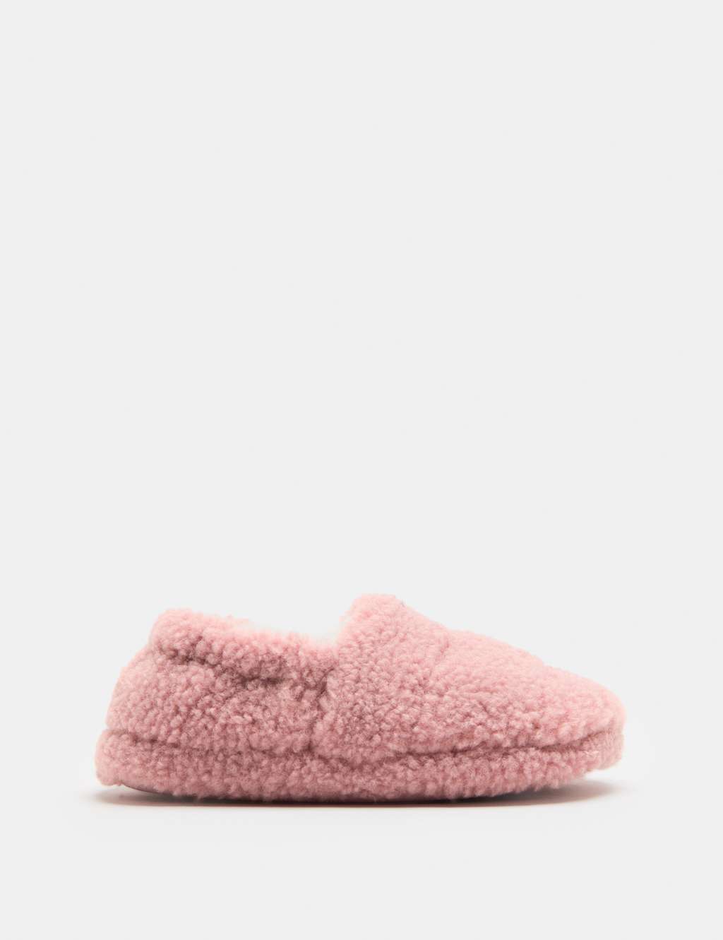 M&S Girls Borg Elastic Back Slippers (4 Small - 2 Large) - Pink