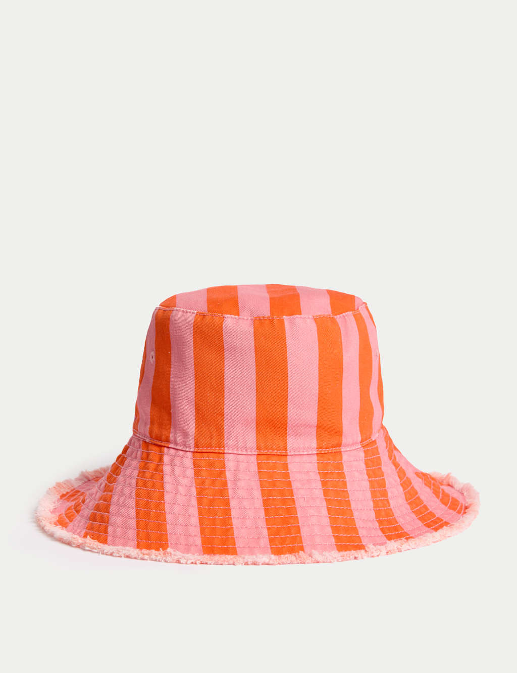 Kids' Pure Cotton Striped Wide Brim Bucket Hat (1-13 Yrs)