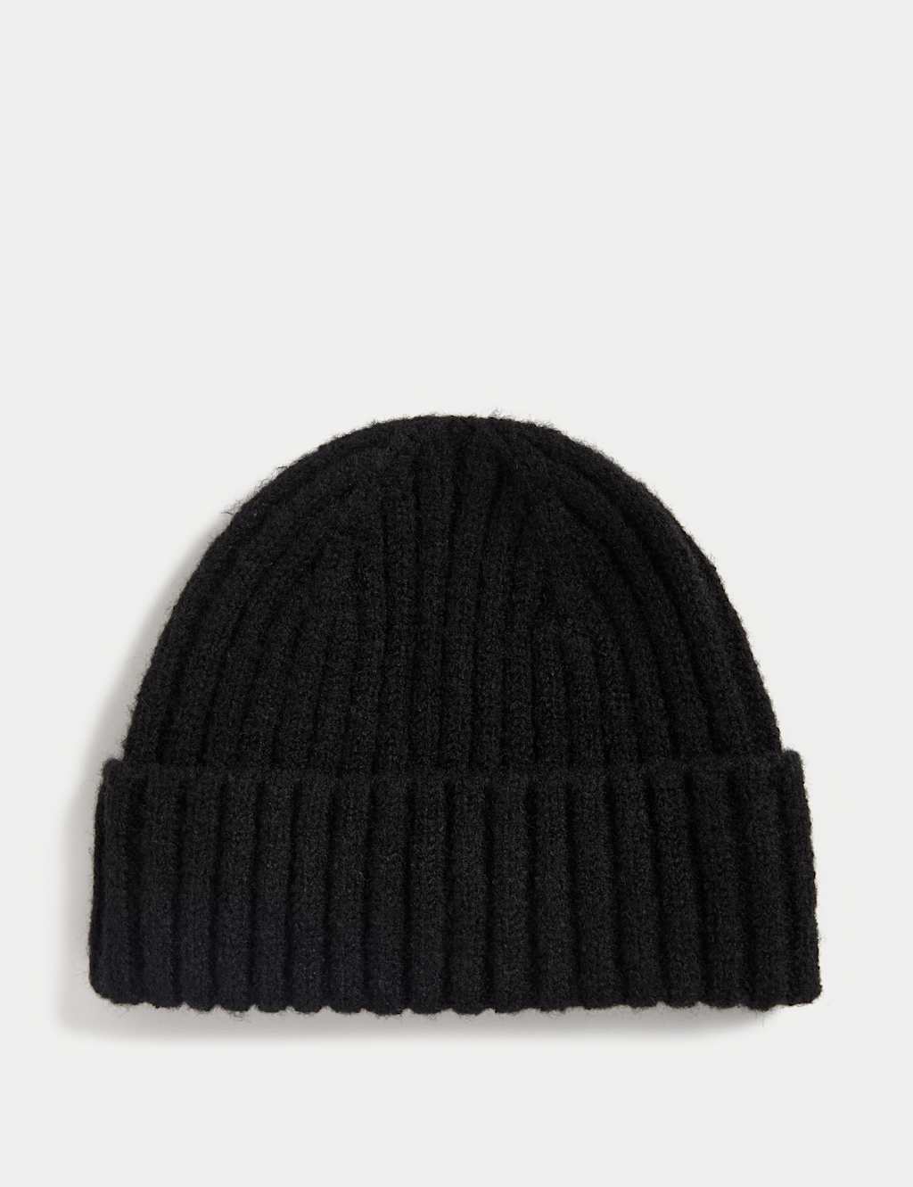 M&S Kids' Knitted Ribbed Beanie Hat (0-13 Yrs) Black