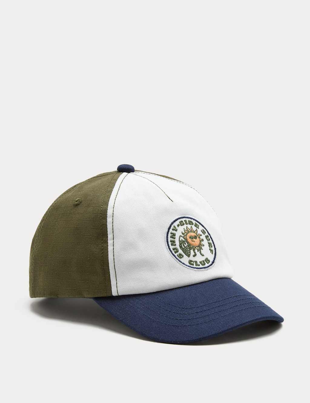 M&S Boys Colourblock Badge Cap (3-13 Yrs) - 6-13 Years - Cream Mix