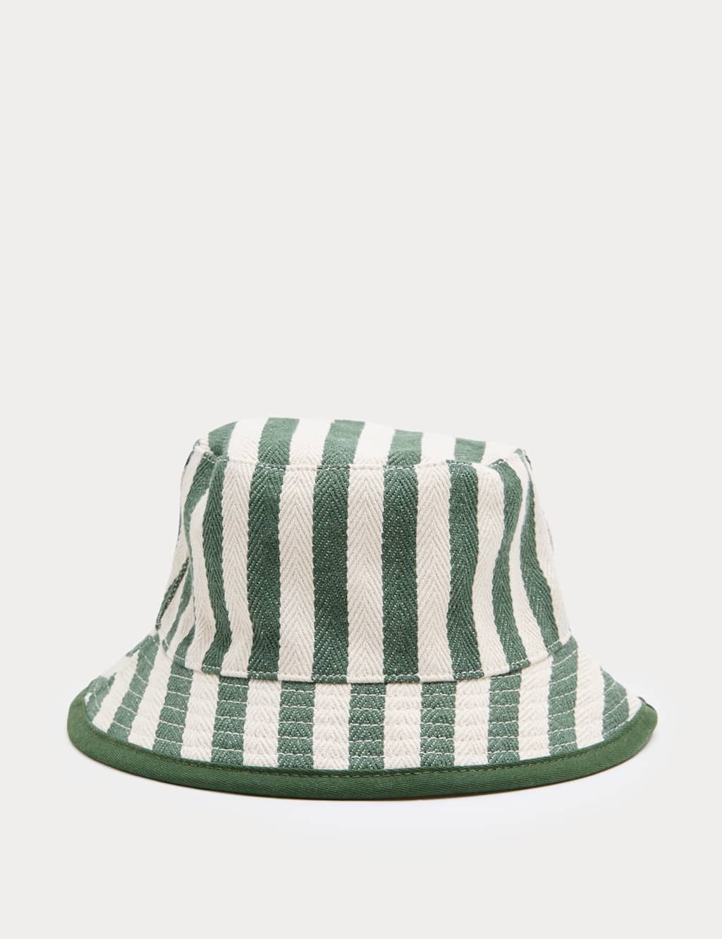 M&S Girls Twill Striped Bucket Hat (1-13 Yrs) - 6-10 Years - Green Mix