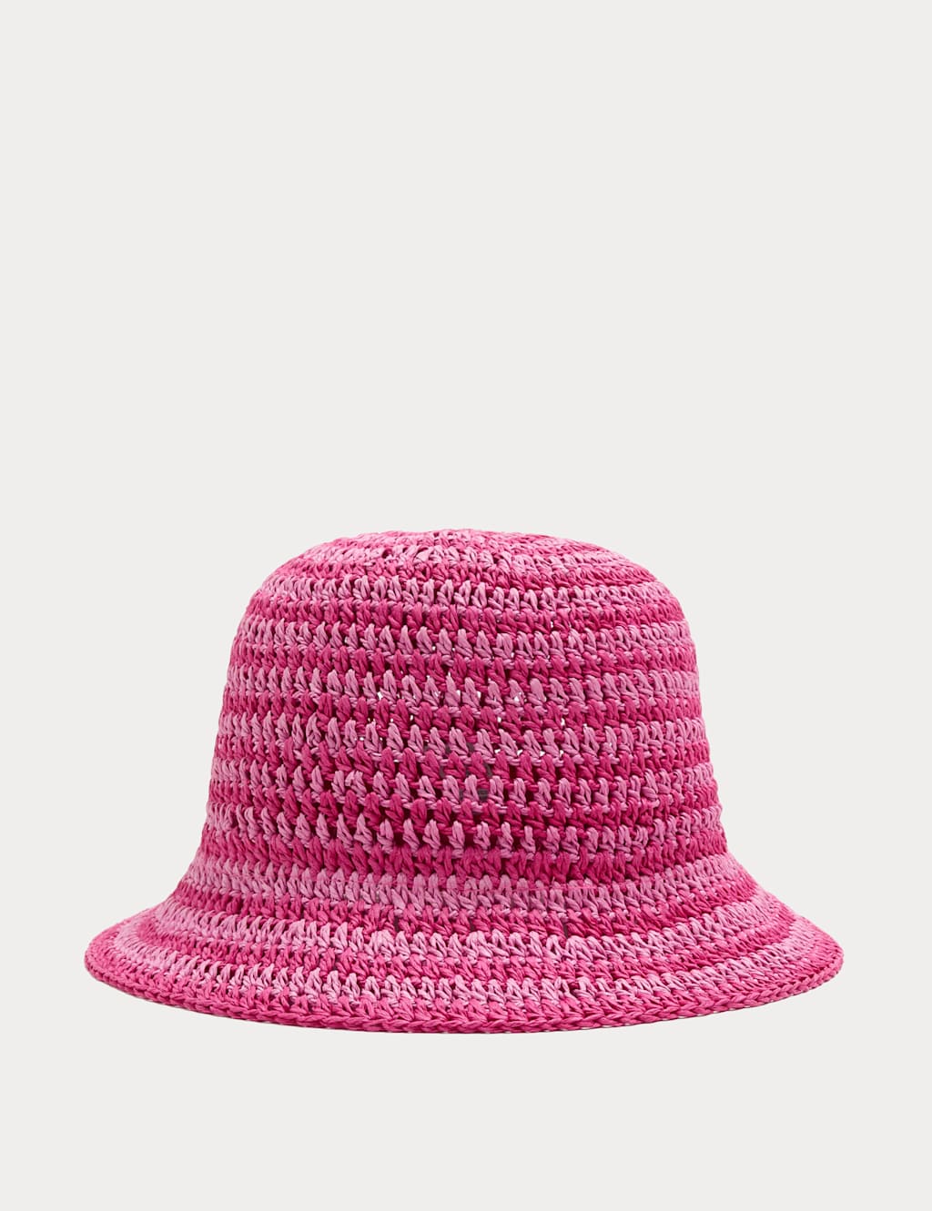 M&S Girls Striped Crochet Hat (18 Mths-13 Yrs) - 10-13 Years - Pink Mix