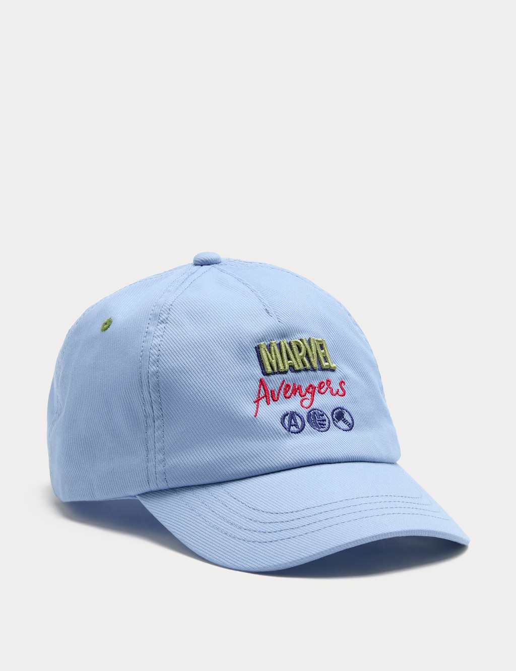 M&S Boys Pure Cotton Marvel Avengers Cap (3-13 Yrs) - 6-13 Years - Blue Mix