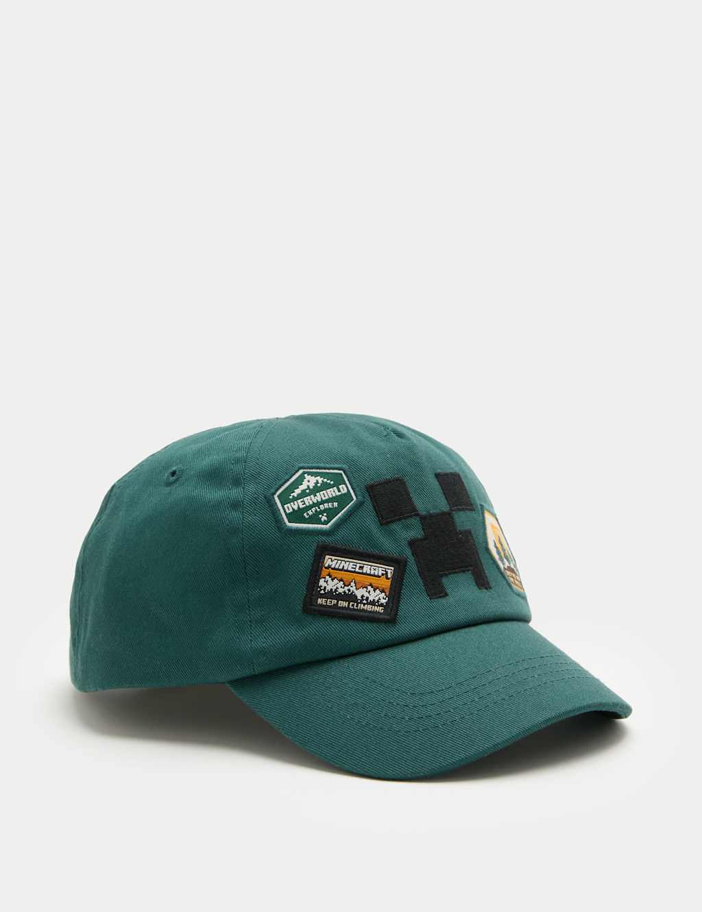 M&S Boys Pure Cotton Minecraft Cap (3-13 Yrs) - 6-13 Years - Green