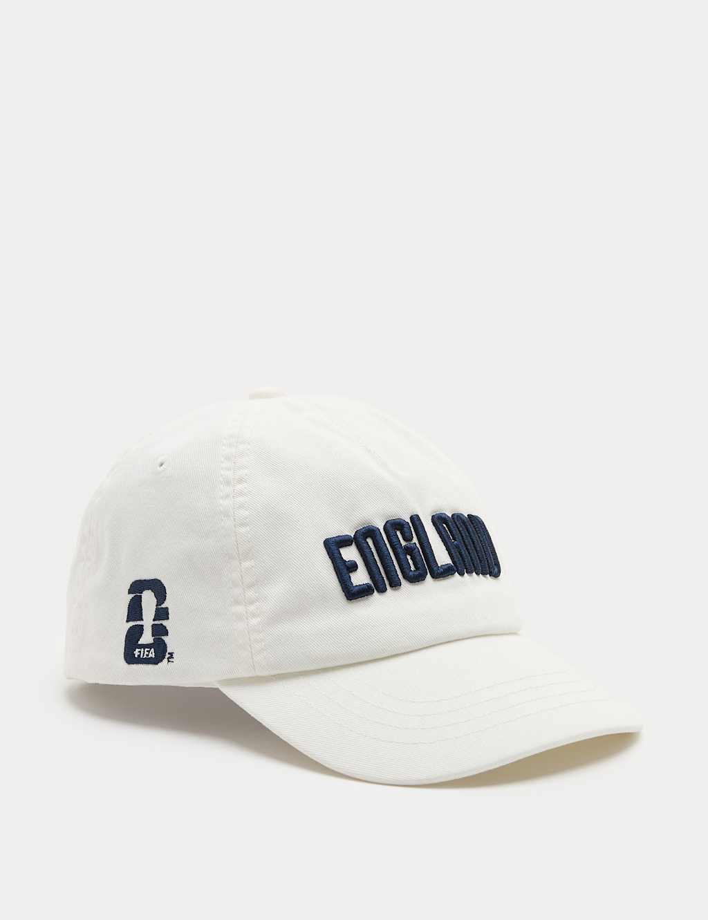 M&S Girls Pure Cotton FIFA World Cup 26 Baseball Cap (1-13 Yrs) - 1-3 Years - White