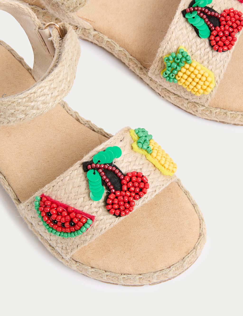 Kids' Raffia Beaded Fruit Sandals (4 Small - 2 Large)