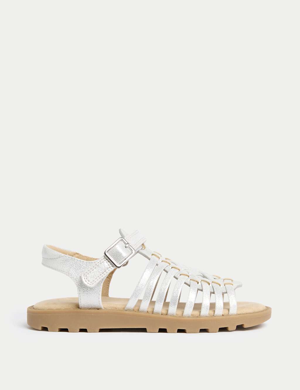Kids' Metallic Strappy Sandals (4 Small-2 Large)