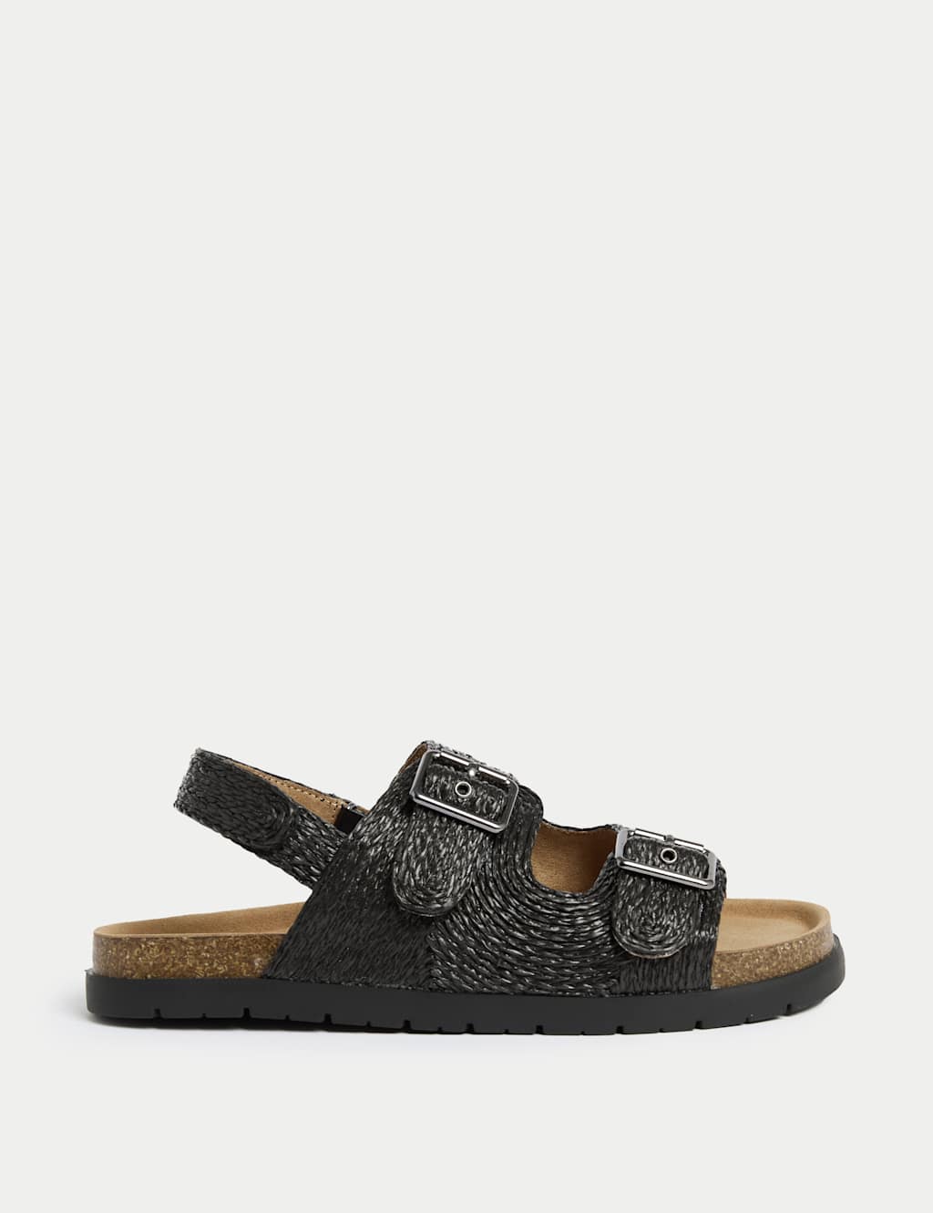 Kids' Plain Double Buckle Footbed Sandals (4 Small - 6 Large)