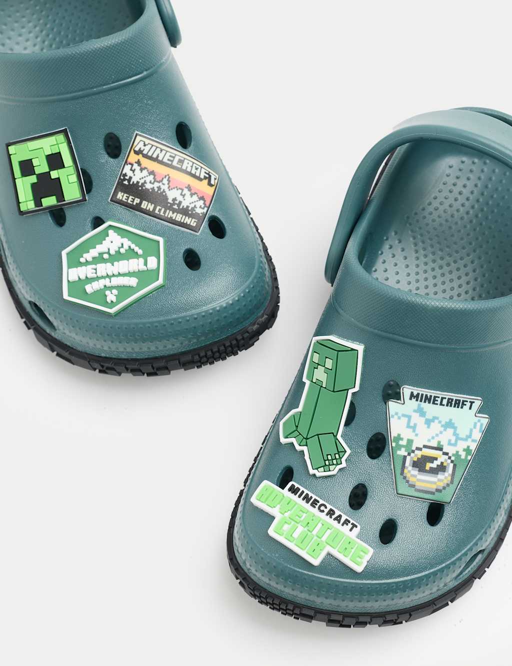 M&S Boys Minecraft Clogs (8 Small-2 Large) - 8 - Green Mix