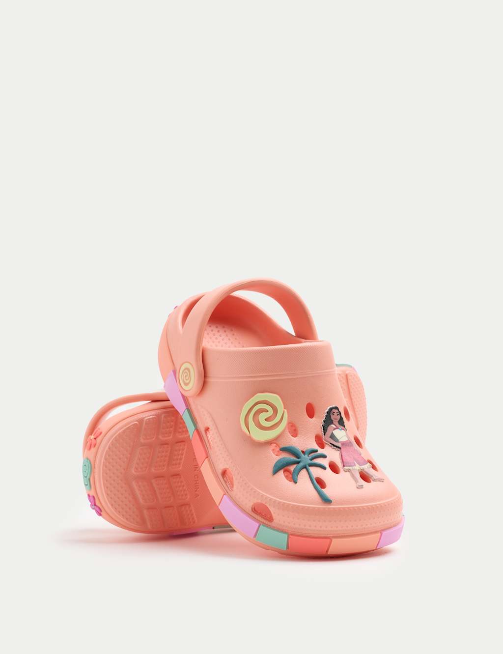 M&S Girls Moana Clogs (4 Small-2 Large) - 12 - Coral Mix