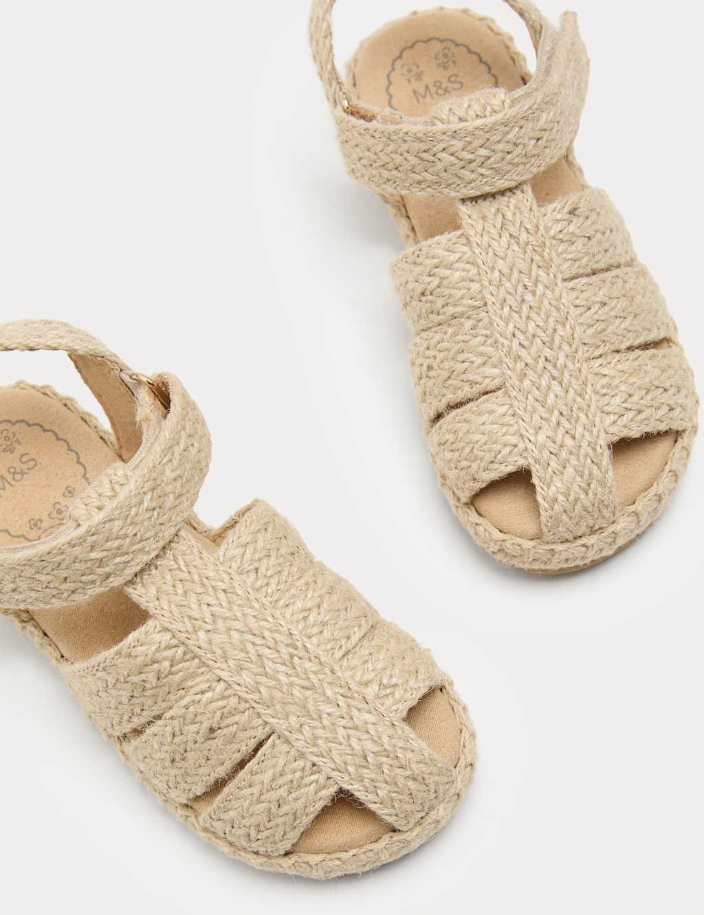 M&S Girls Fisherman Espadrille Sandals (4 Small-2 Large) - 5 - Natural