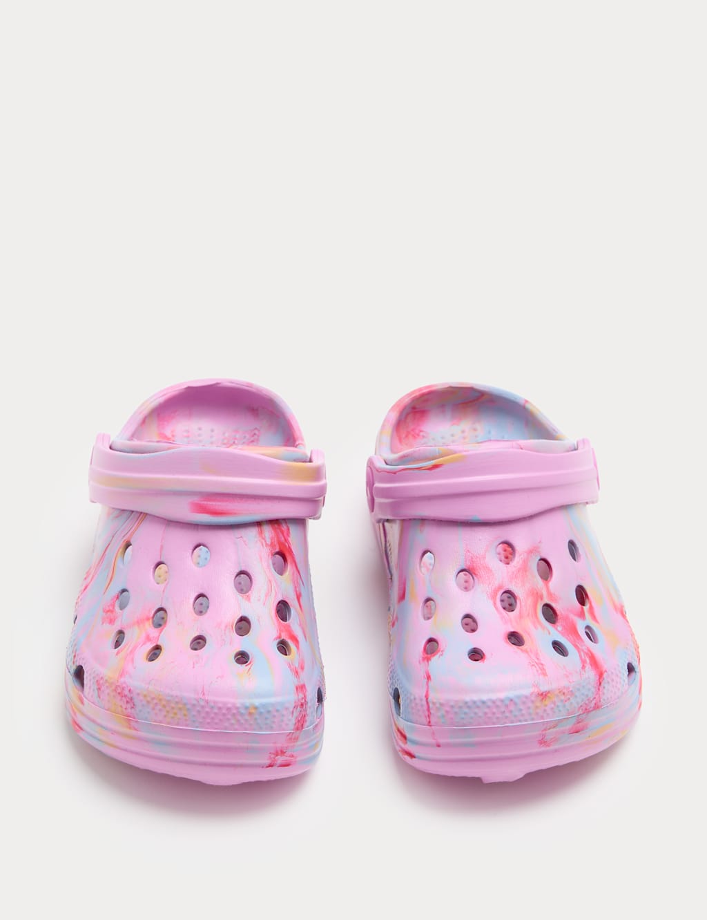 M&S Girls Printed Clogs (4 Small - 2 Large) - 7 - Purple Mix