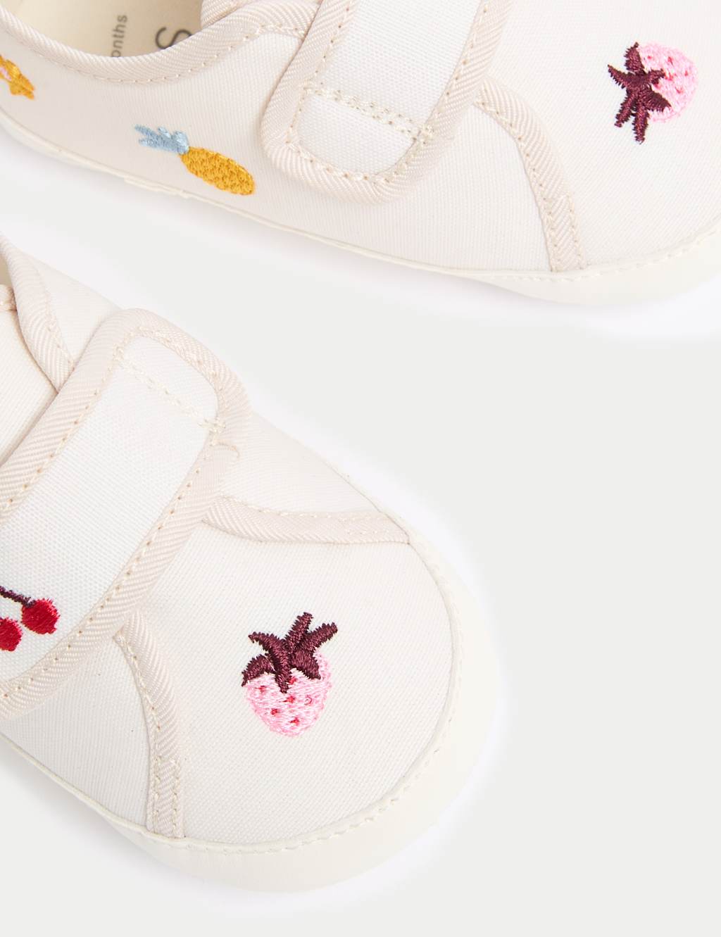 Baby T-Bar Embroidered Pram Shoes (0-18 Mths)