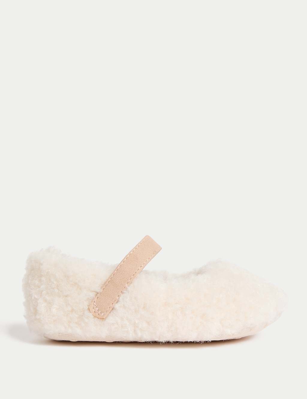 M&S Baby Borg Ballet Pram Shoes (0-18 Mths) Ecru