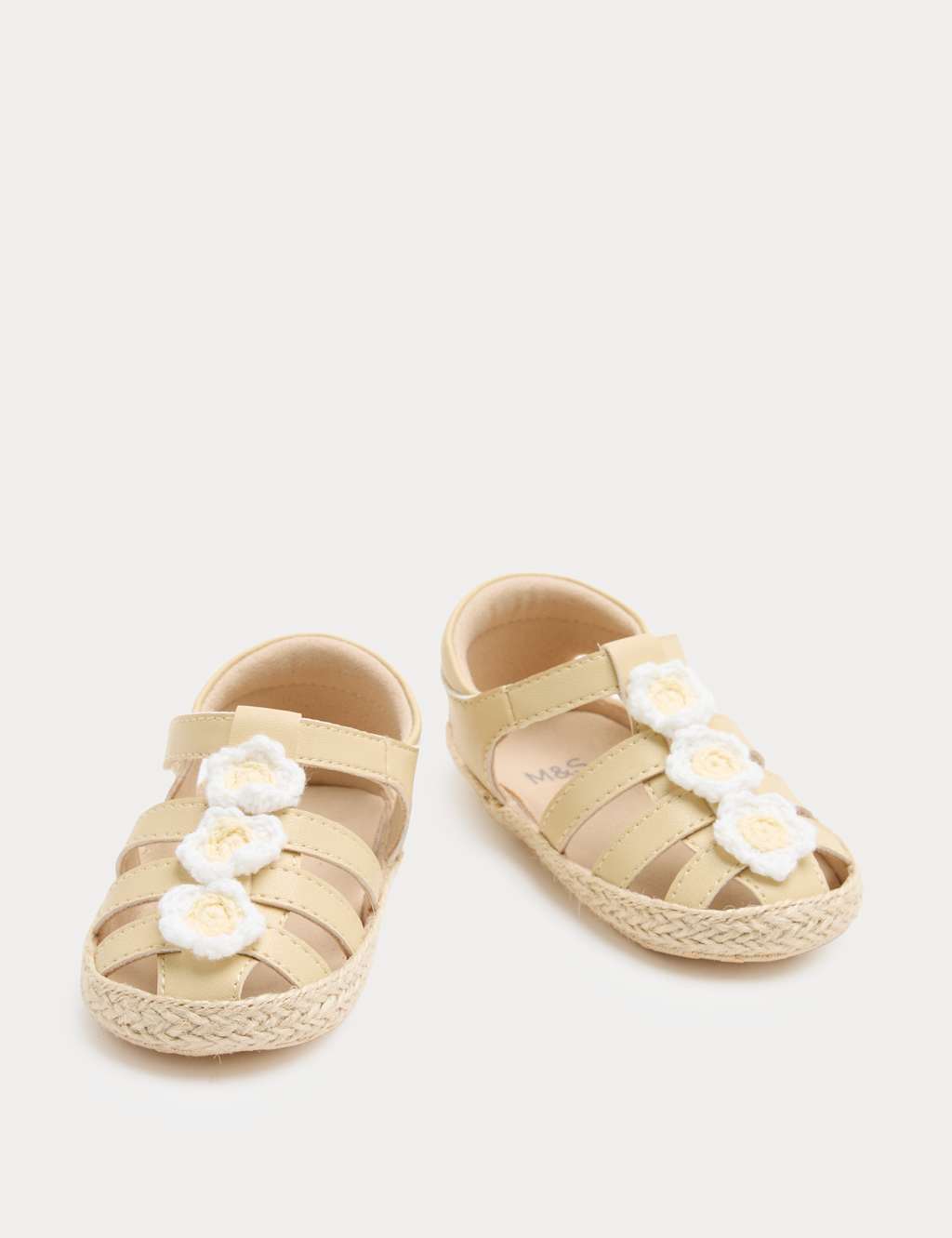 M&S Baby Flower Fisherman Pram Sandals (0-18 Mths) - 0-3 Months - Yellow Mix
