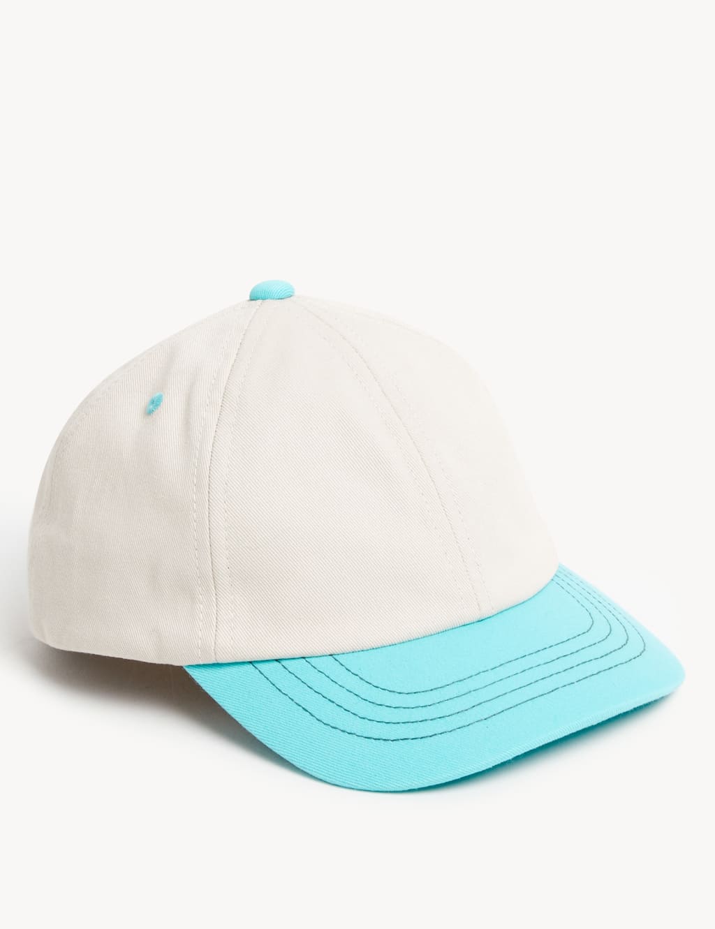 M&S Kids' Pure Cotton Colour Block Baseball Cap (1-13 Yrs) Multi