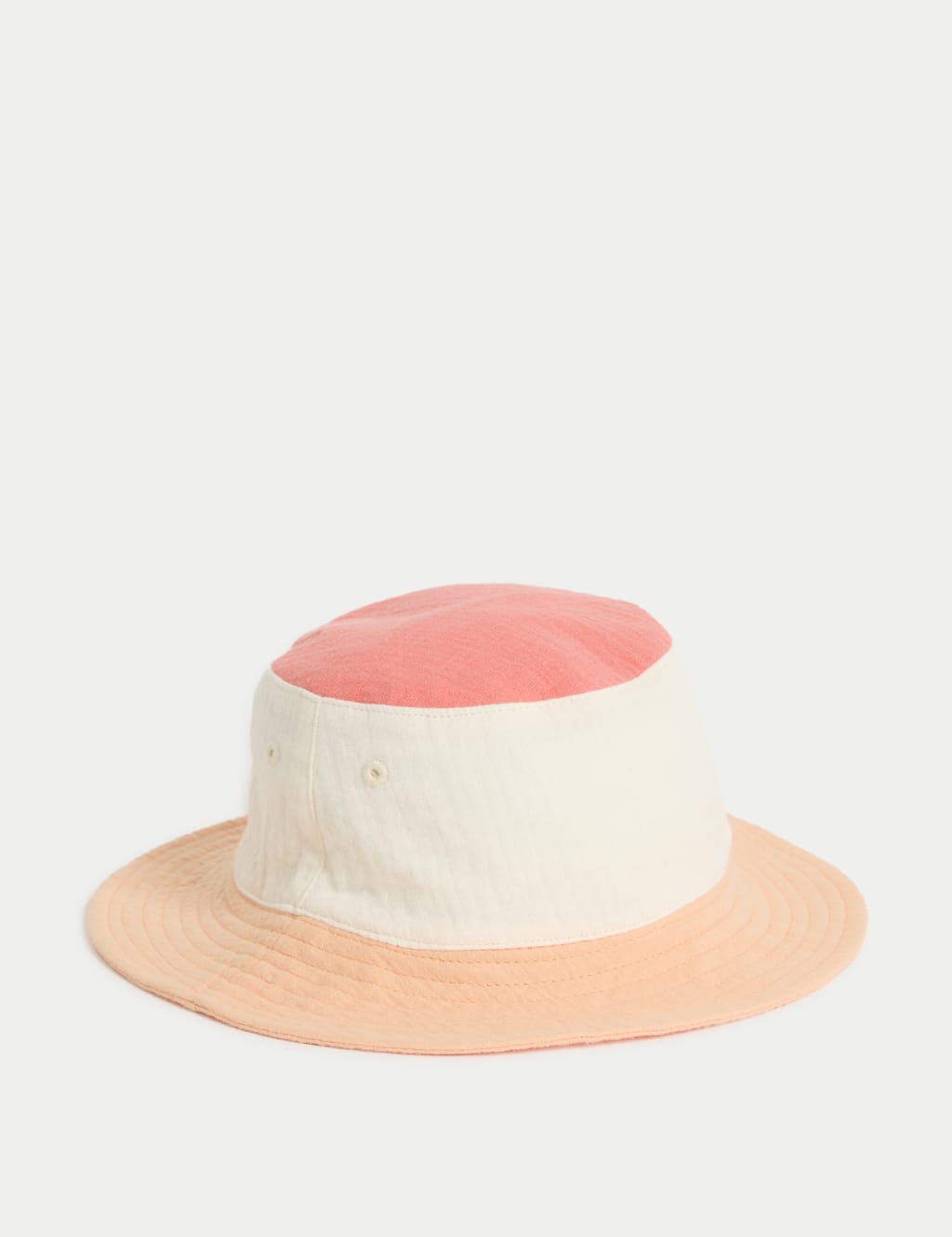 Kids' Pure Cotton Colour Block Bucket Hat (0-3 Yrs)