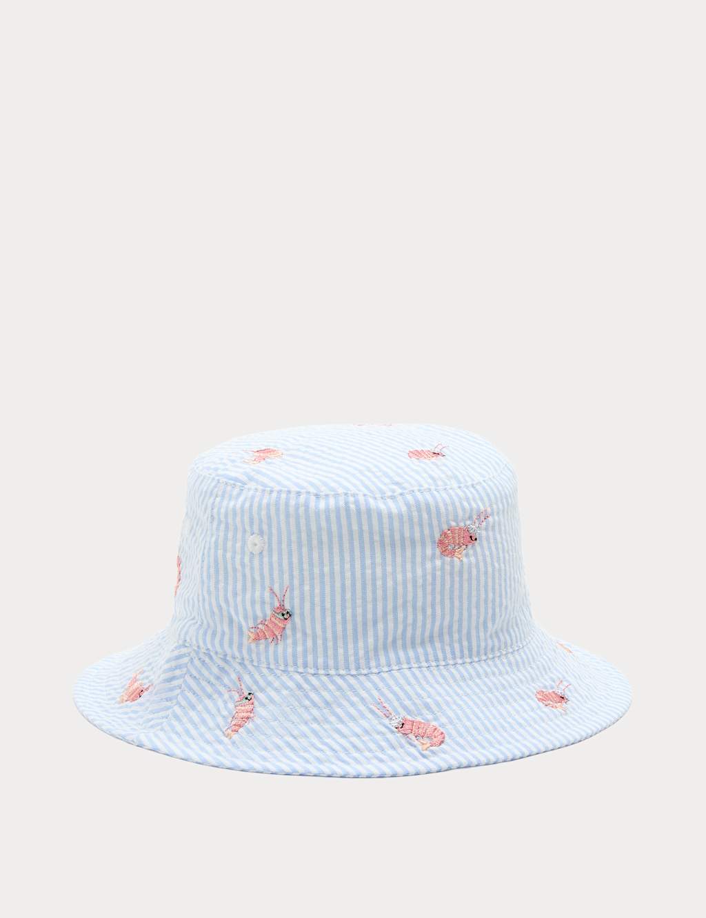 M&S Kids Coastal Shrimp Bucket Hat (0-36 Mths) - 18-36 Months - Blue Mix