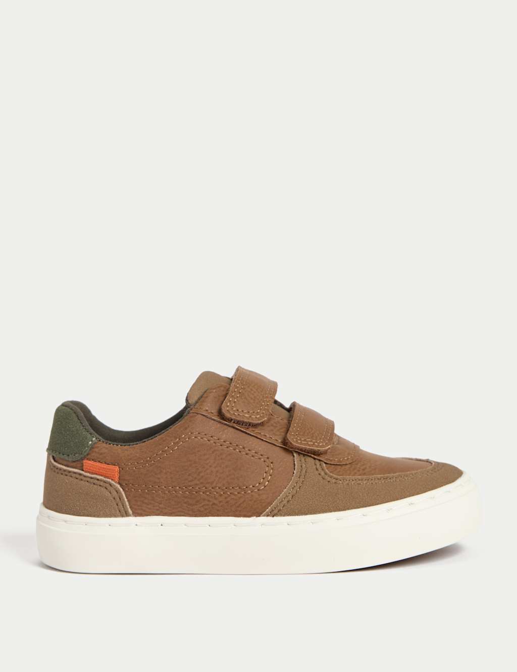 M&S Kids' Riptape Trainers (4 Small - 2 Large) Brown Mix