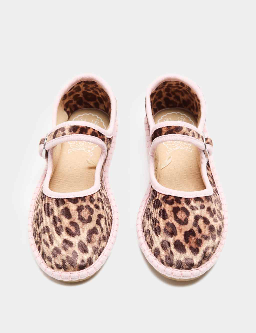M&S Girls Stitch Sole Ballet Pumps (4 Small - 2 Large) - Brown Mix