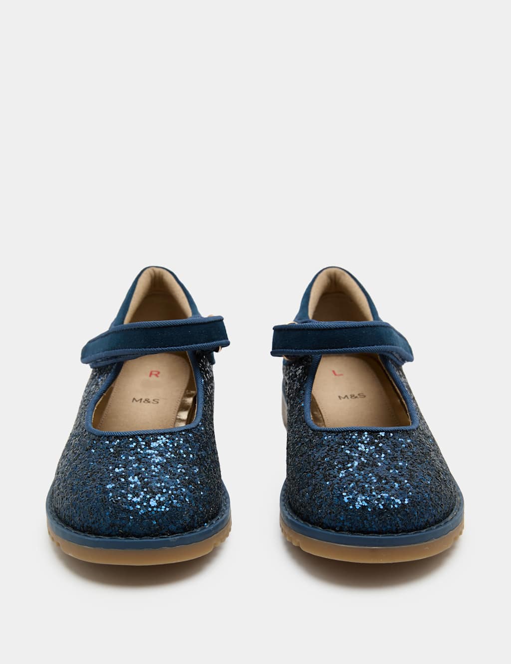 M&S Girls Glitter Heritage Mary Jane Shoes (4 Small - 2 Large) - 5 - Navy Mix