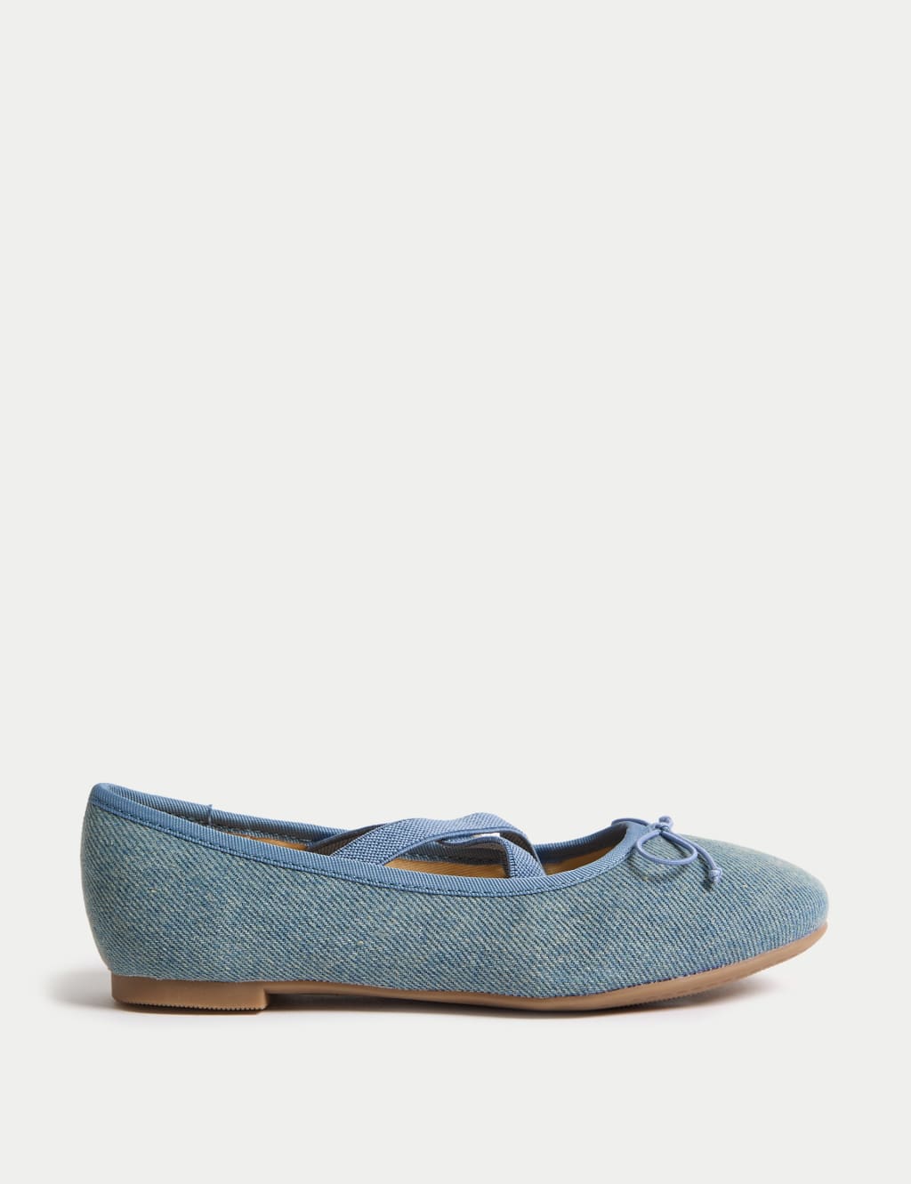 M&S Collection Kids Ballet Pumps (4 Small - 6 Large) - 6 LSTD - Blue Denim, Blue Denim