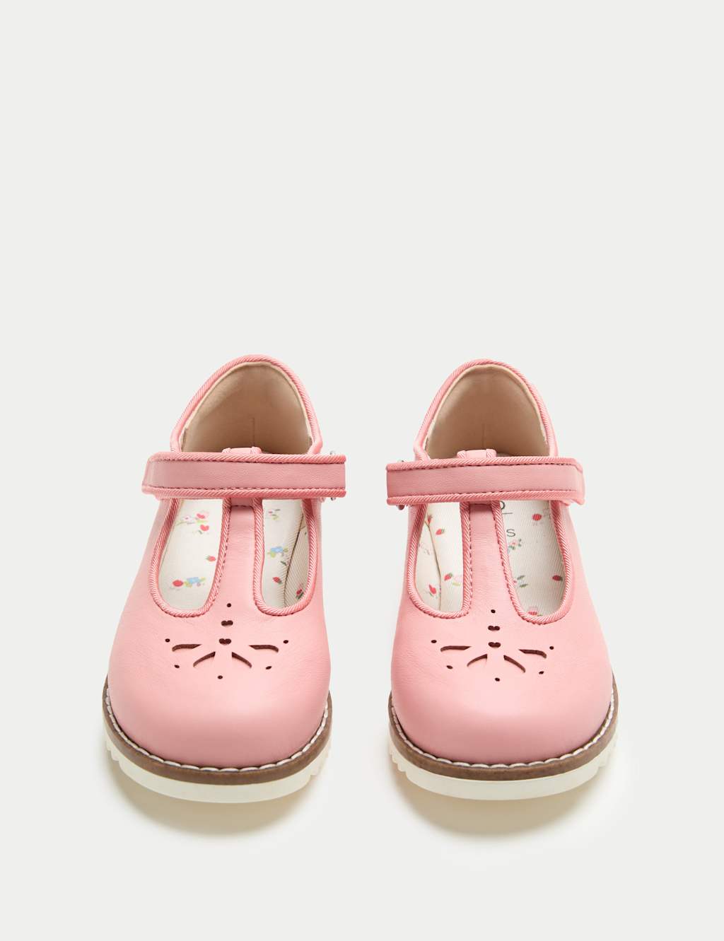 M&S Girls Heritage T-Bar Shoes (5 Small-2 Large) - 1 - Coral