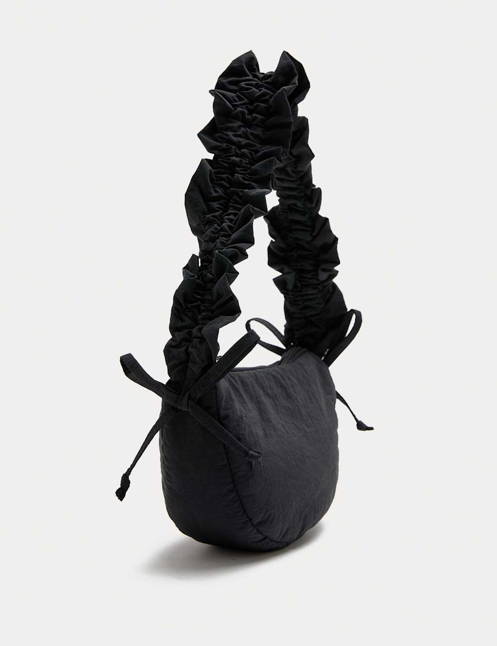 M&S Kids' Ruffle Strap Sling Bag Black