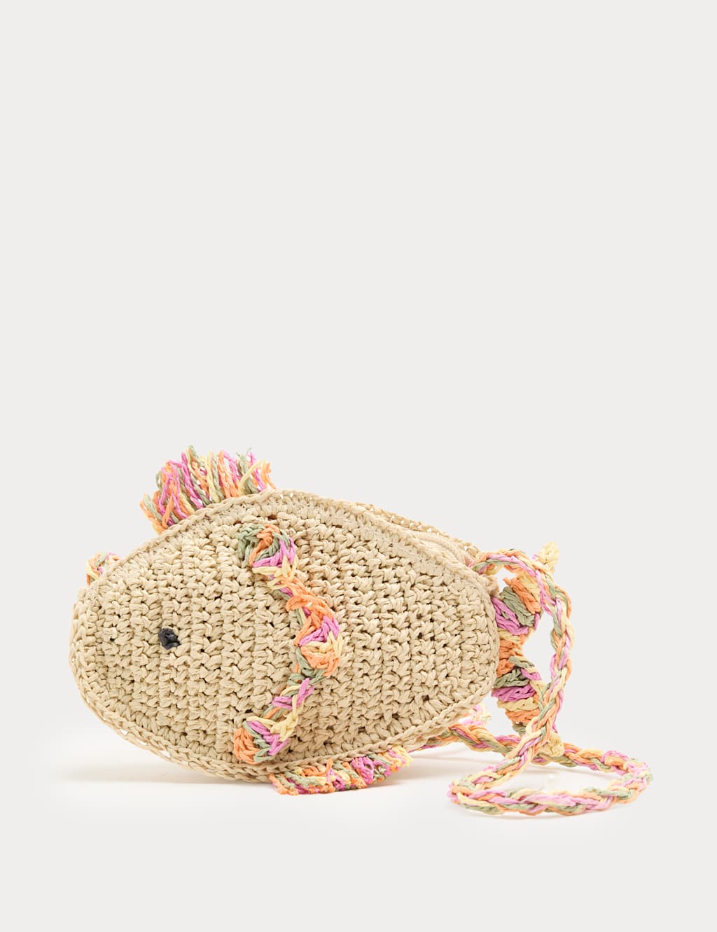 M&S Girls Raffia Fish Cross Body Bag - Pink Mix