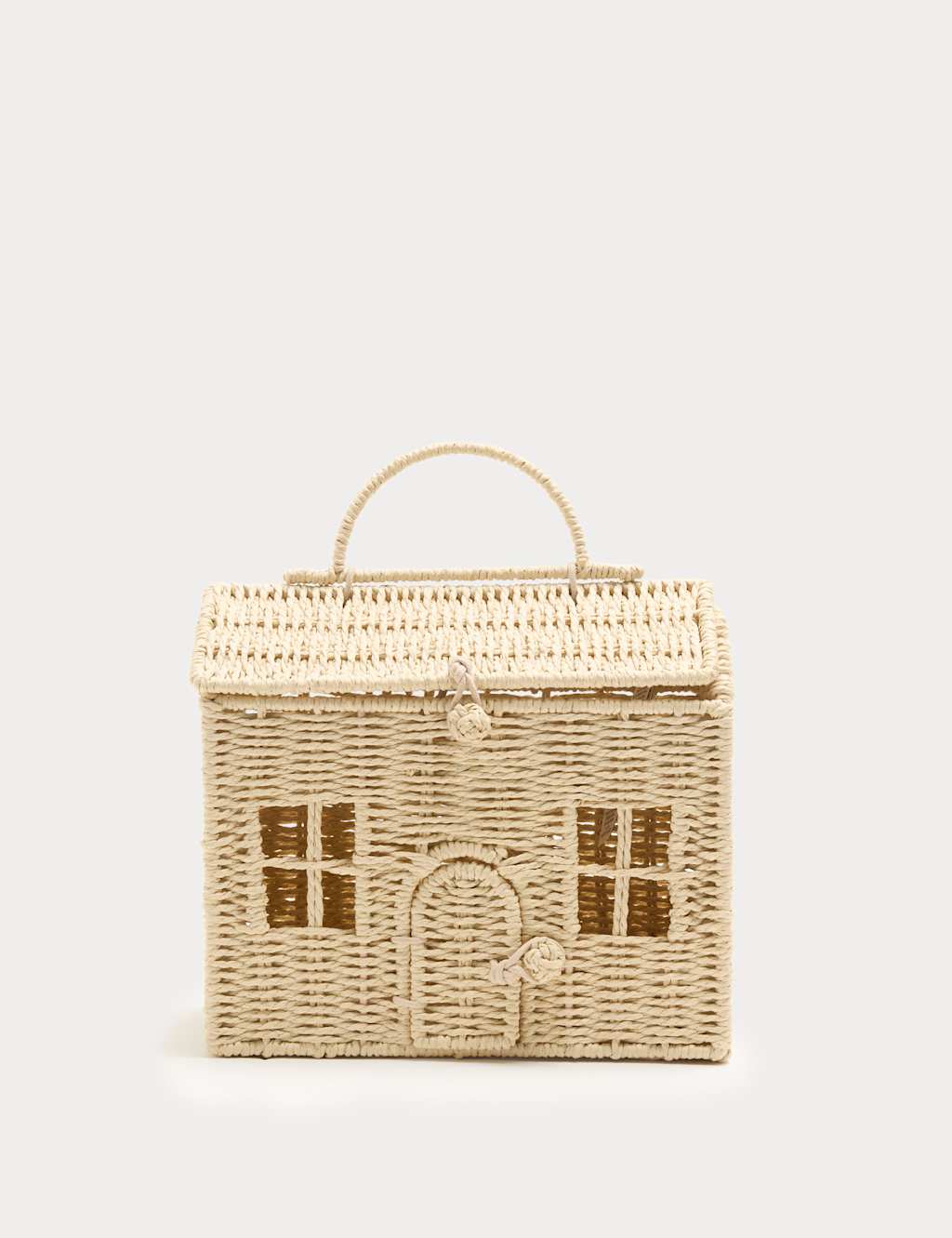M&S Baby House Frame Straw Dollshouse Bag - Natural