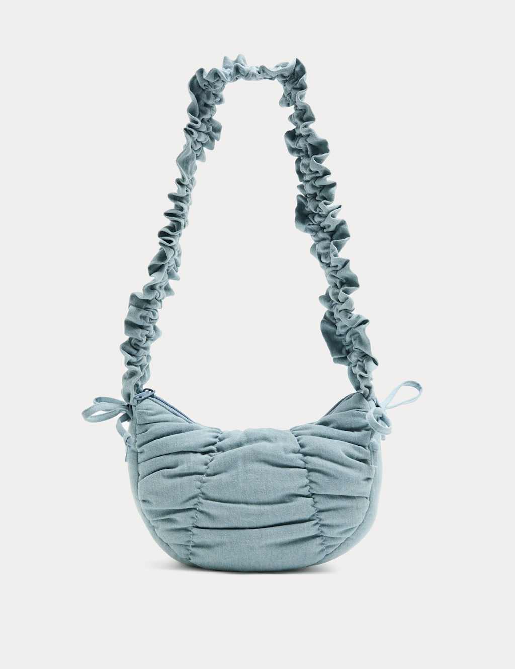 M&S Girls Textured Crossbody Ruched Bag - Denim