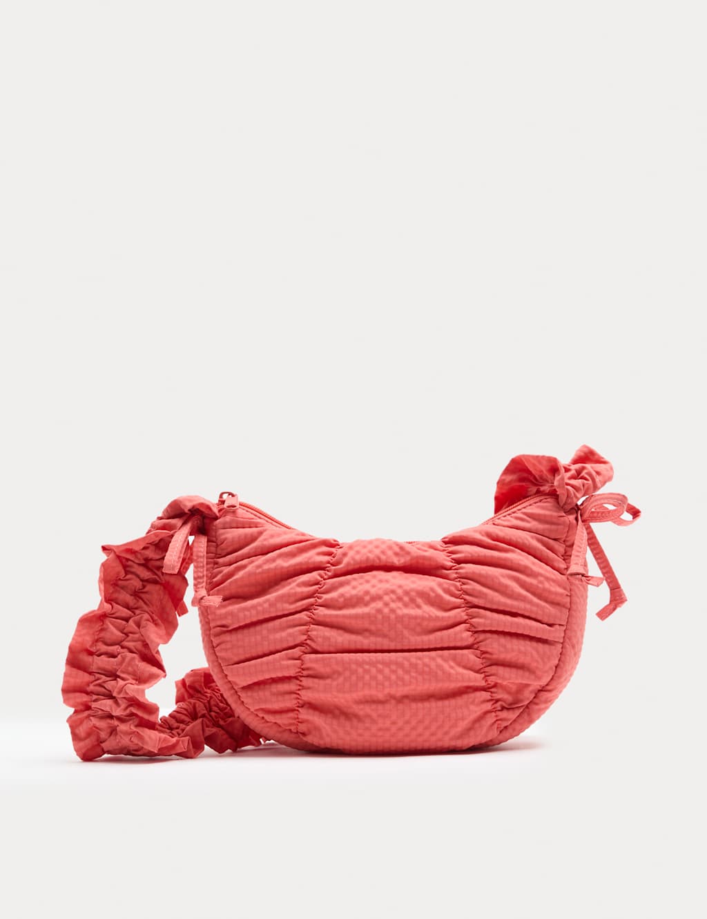 M&S Girls Textured Crossbody Ruched Bag - Orange