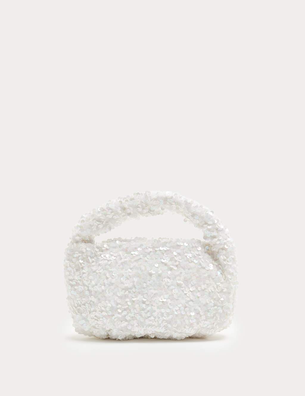 M&S Girls Sequin Hand Held Bag - White