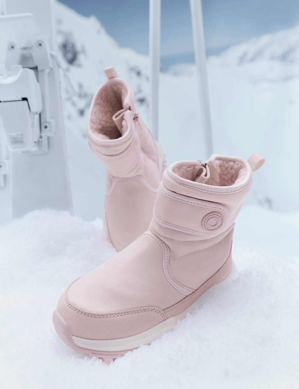 M&S Kids' Waterproof Ski Boots (4 Small - 2 Large) Pink Mix