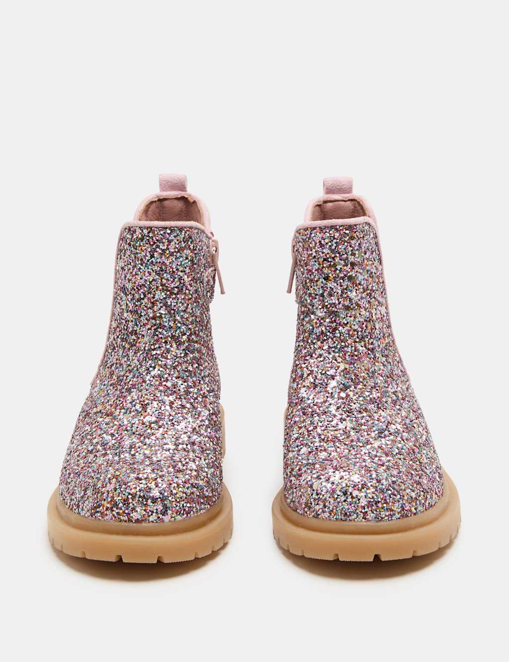 M&S Girls Glitter Chelsea Boots (4 Small-2 Large) - 5 - Pink Mix