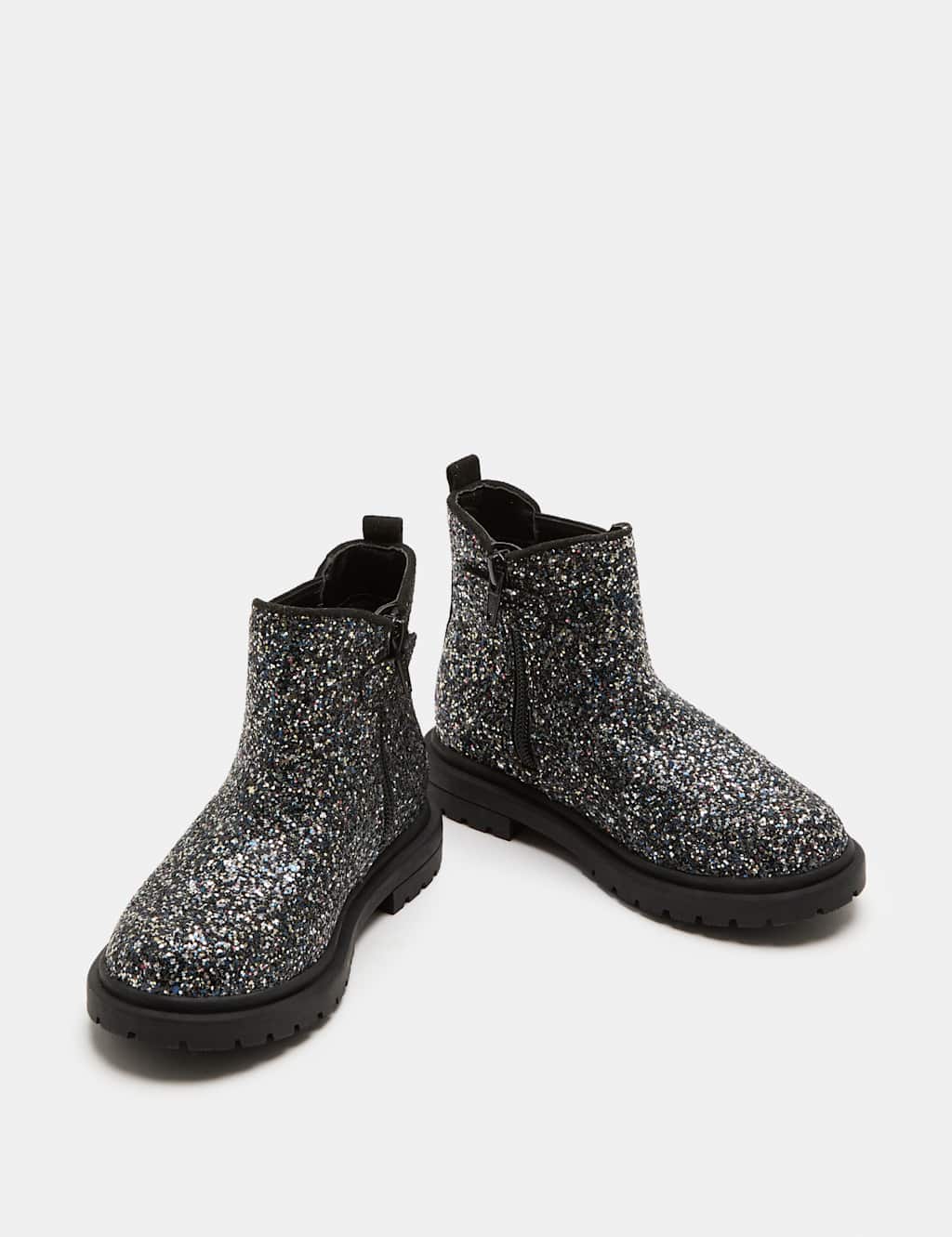 M&S Girls Glitter Chelsea Boots (4 Small-2 Large) - 13 - Black Mix