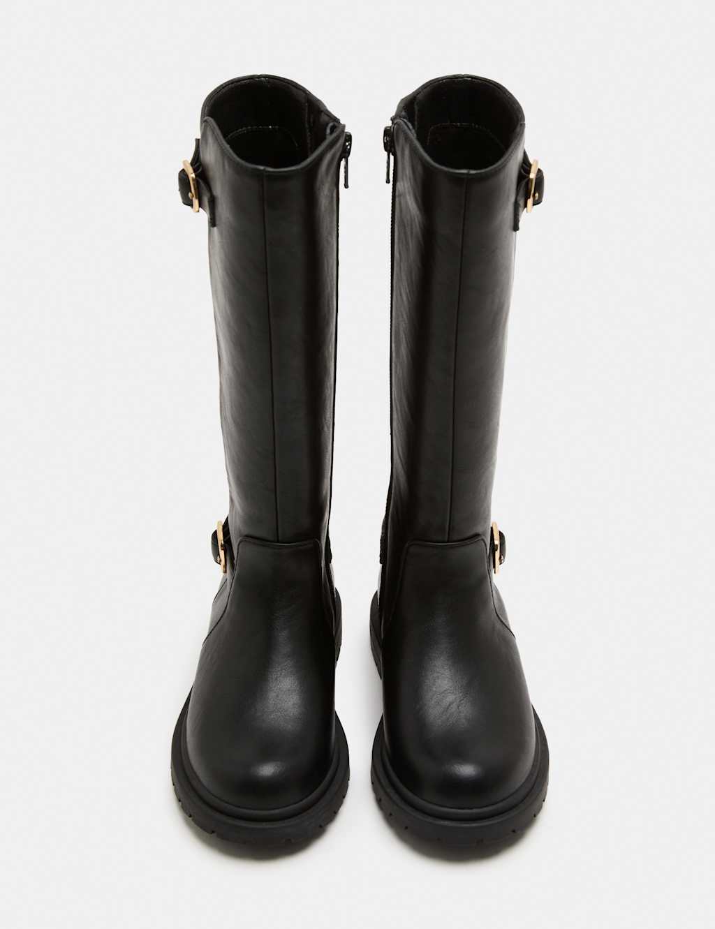 M&S Kids High Leg Riding Boots (10 Small - 6 Large) - Black