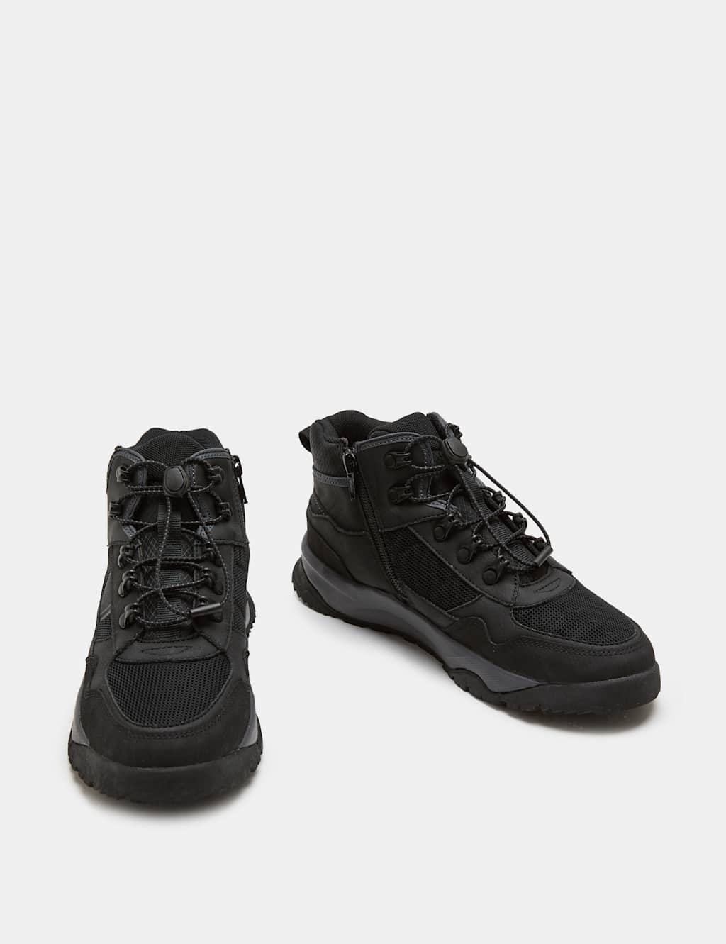 M&S Kids Suede Hiker Tech Ankle Boots (4 Small - 7 Large) - Charcoal