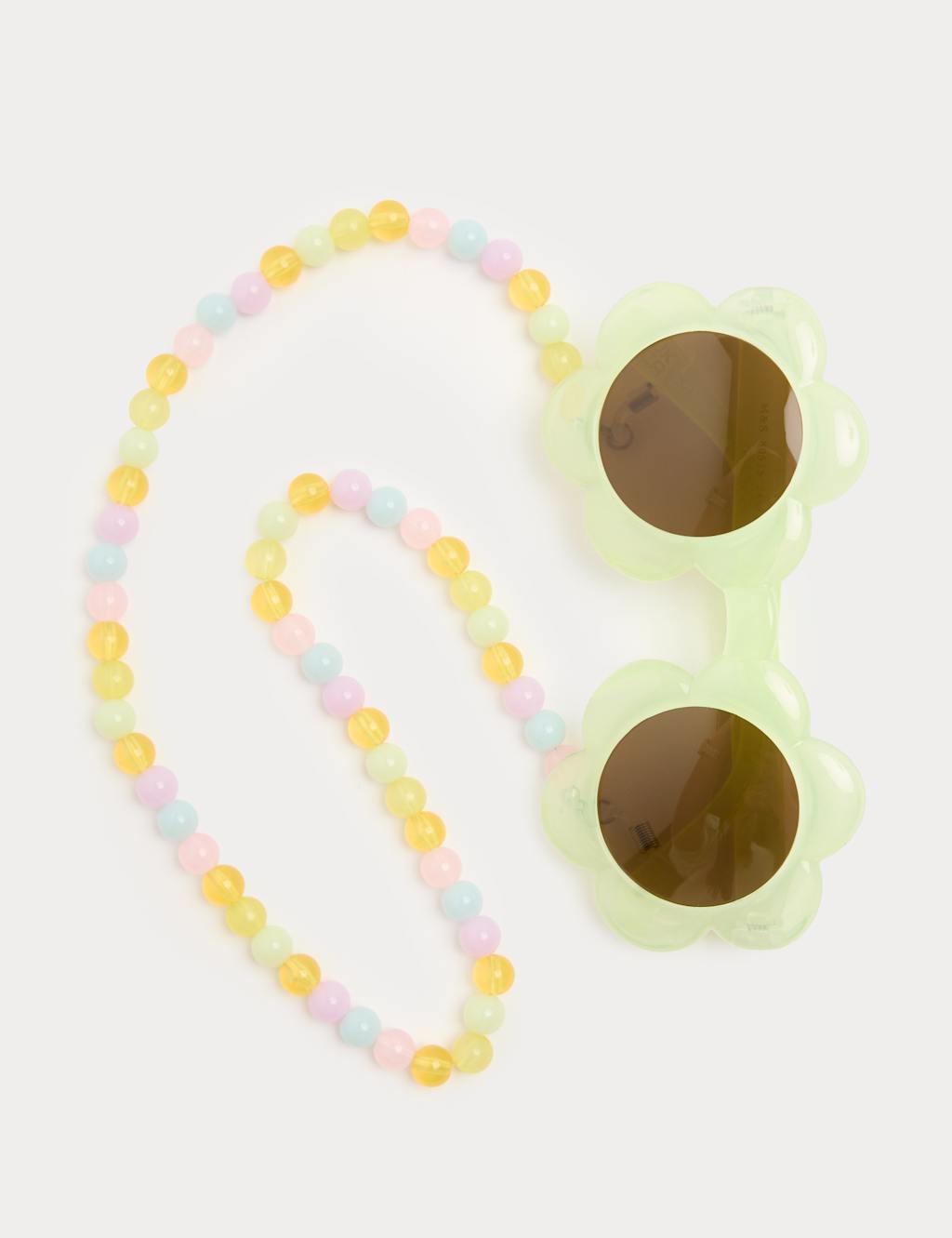 M&S Girls Flower Sunglasses with Chain - S-M - Green