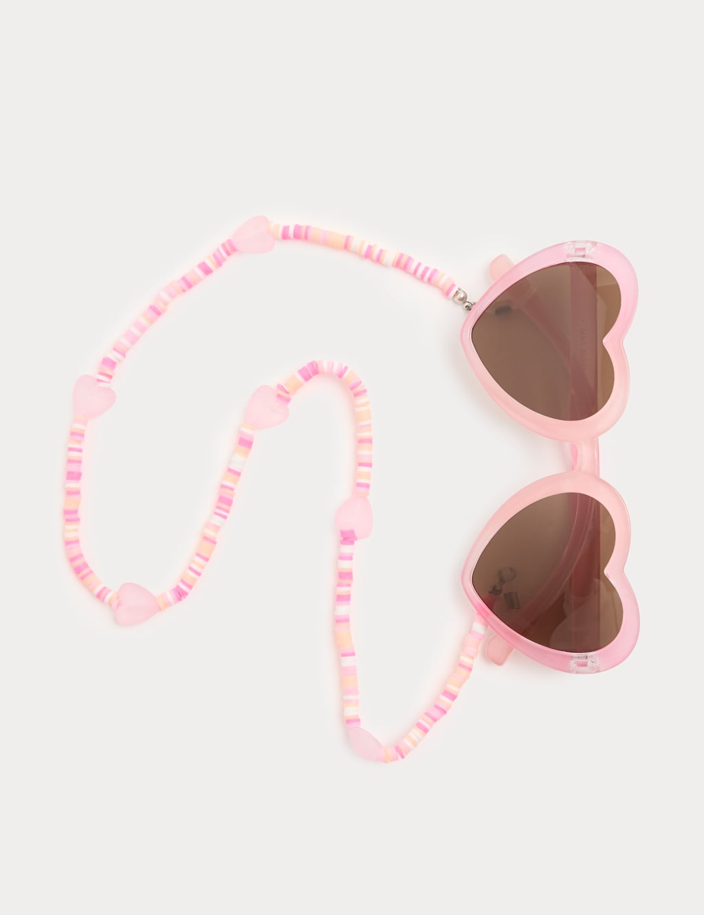 M&S Girls Heart Sunglasses with Chain (S-L) - M-L - Pink Mix