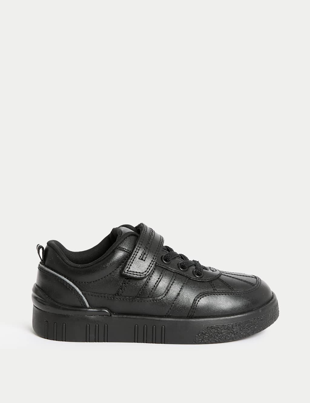 Kids' Leather Riptape School Shoes (8 Small - 2 Large)
