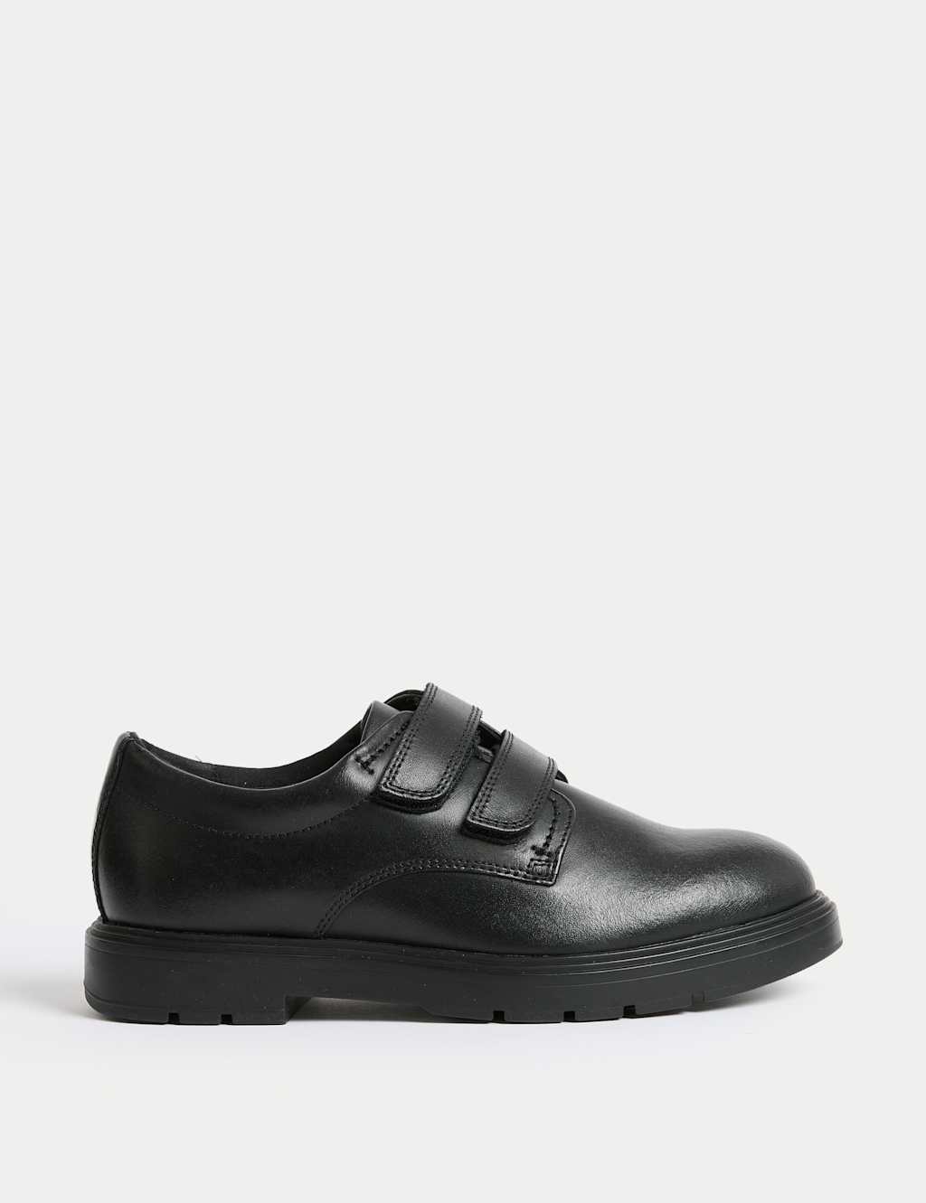 Kids' Leather Riptape School Shoes (13 Small - 9 Large)