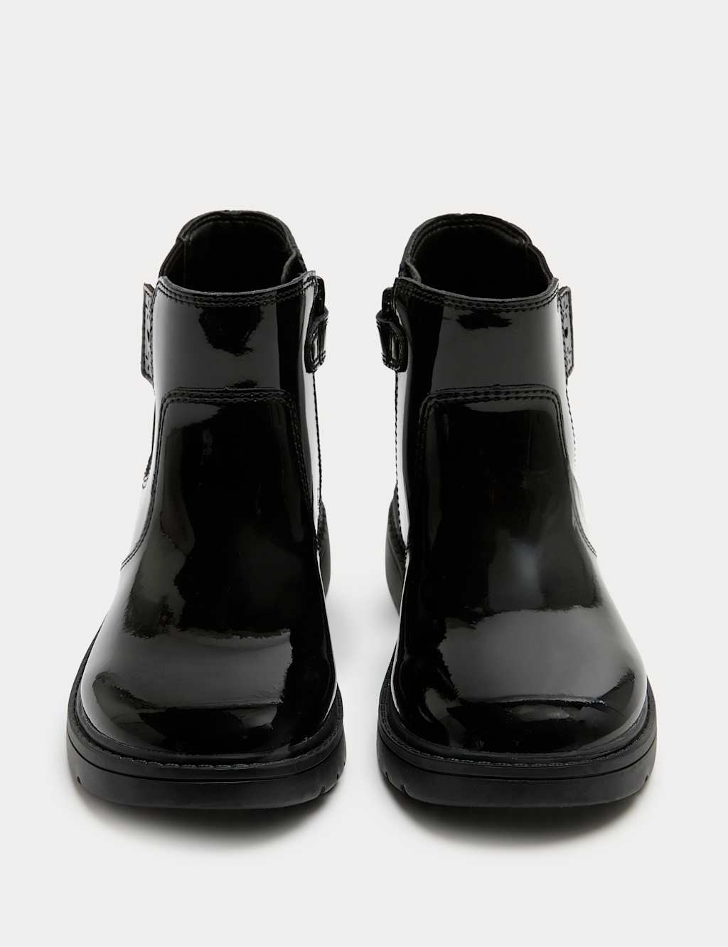 M&S Girls Leather Chelsea School Boots (8 Small-2 Large) - 2 - Black