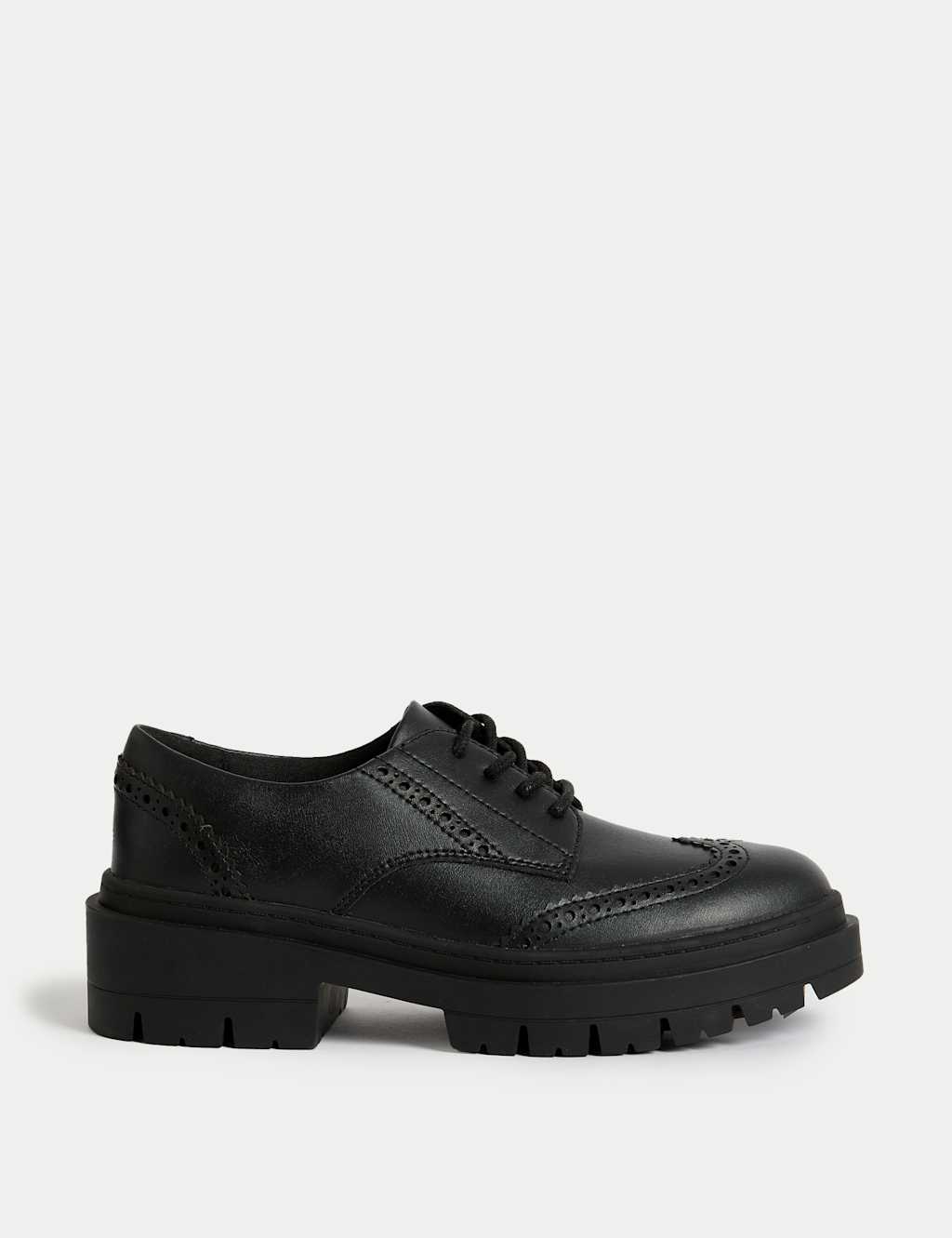 Kids' Leather Chunky Brogue School Shoes (13 Small - 7 Large)